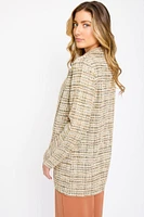 Flap Pockets Tweed Blazer