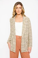 Flap Pockets Tweed Blazer