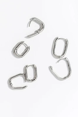 3-Pack Oval Hoop Earrings