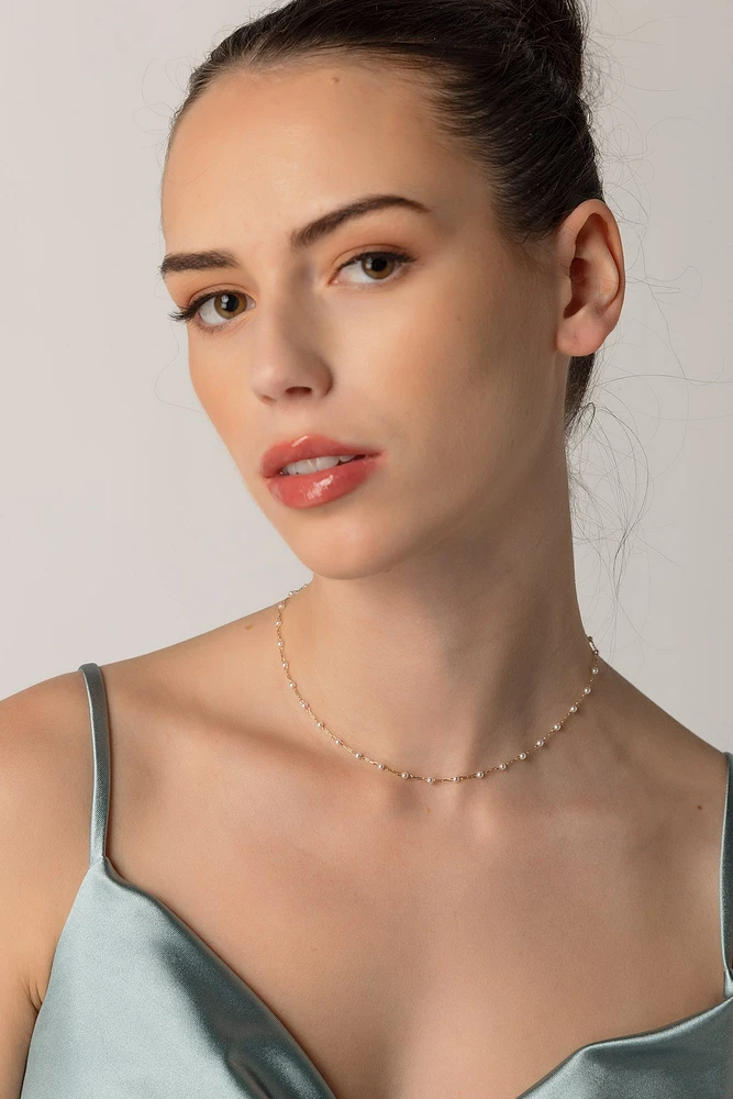 Dainty Pearl Choker Necklace