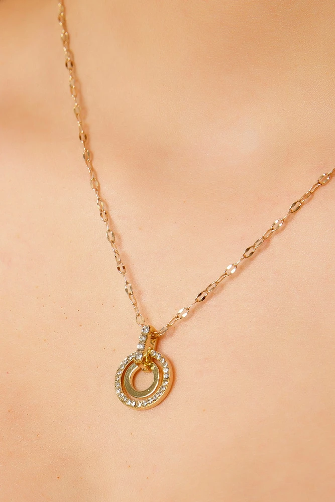 Double Circle Rhinestone Necklace