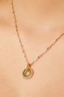 Double Circle Rhinestone Necklace