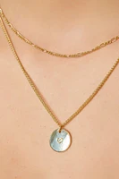 Engraved Heart Pendant Double-Strand Necklace