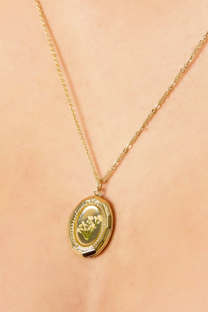 Flower Locket Necklace