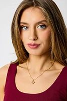 Rhinestone Studded Heart Necklace