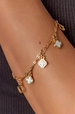 Clover Charm Double-Layered Bracelet