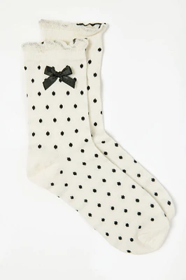 Polka Dot Ruffle-Trim Bow Socks