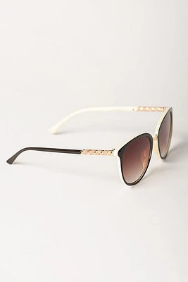 2-Tone Pantos Sunglasses with Glittery Metal Trim