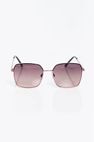 Rectangular Metal Frame Sunglasses