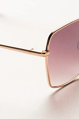 Rectangular Metal Frame Sunglasses