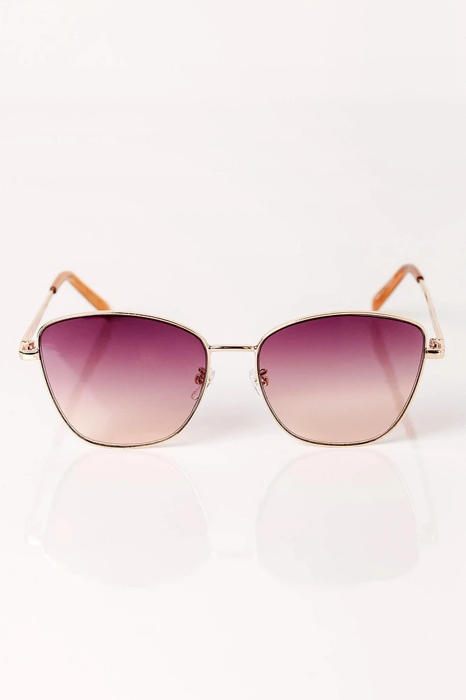 Metal Rimmed Butterly Sunglasses