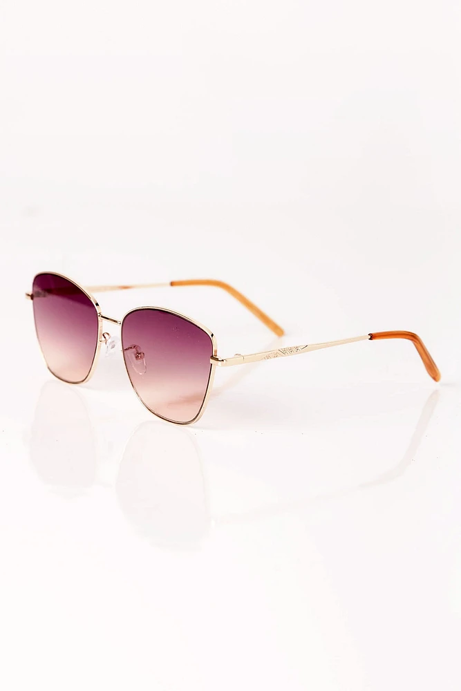 Metal Rimmed Butterly Sunglasses