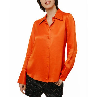 Jacque Collared Button Down Satin Top