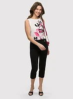 Sleeveless Floral Print Tee & Pull-On Essential Capris