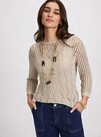 Open Weave Cable Stitch Sweater