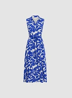 Button-Down Floral Midi Dress
