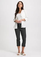 Pull-On Micro Dot Capri Pants