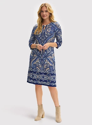 Robe courte à motif paisley