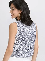 Printed Drawstring Top