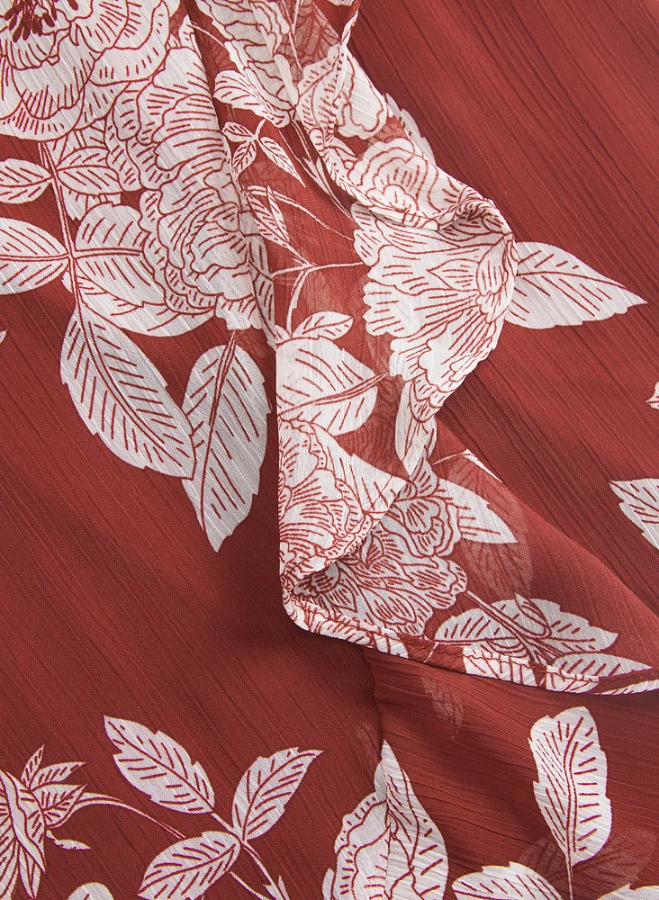 Robe cache-coeur florale à volants