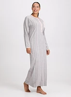 Stripe Print Long Nightgown