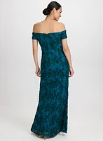 Embroidered Lace Off-Shoulder Dress