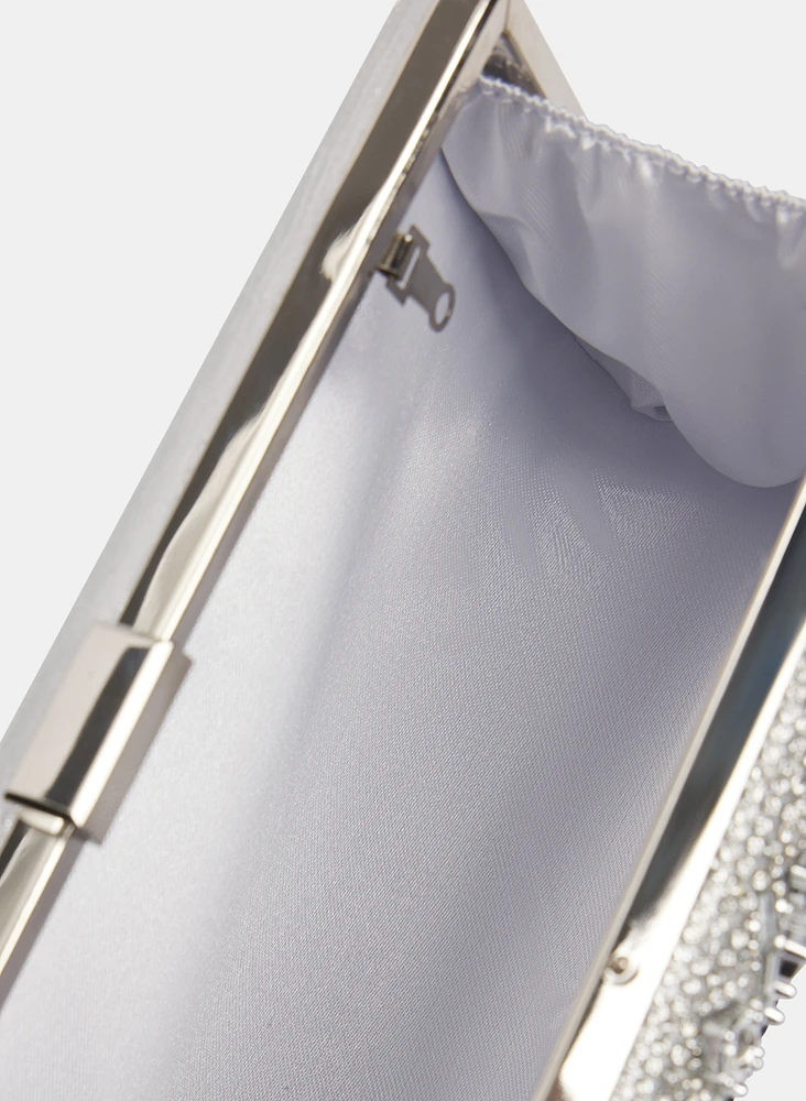 Pochette rectangulaire à cristaux