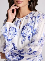 Blouse florale à trou de serrure