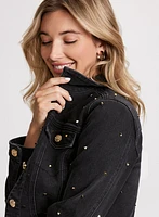 Studded Cropped Denim Jacket