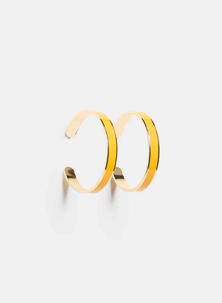 Enamel Hoop Earrings