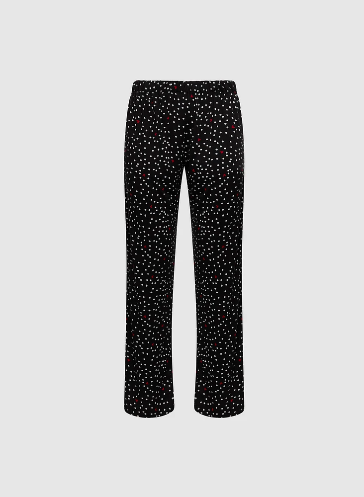 Ensemble pyjama à motif pois et coeurs