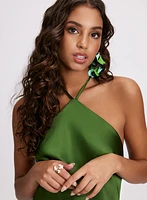 Satin Halter Neck Dress