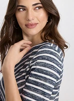 Stripe 3/4 Sleeve Top