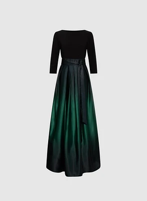 Ombre Satin Evening Dress