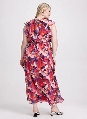 Robe en chiffon à motif floral