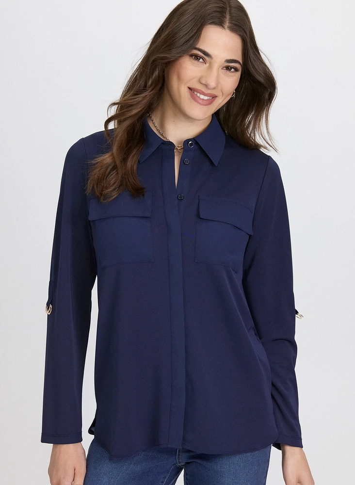 Blouse boutonnée en jersey