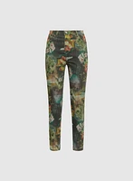 Floral Reversible Slim-Leg Jeans