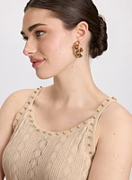 Beaded Sleeveless Sweater