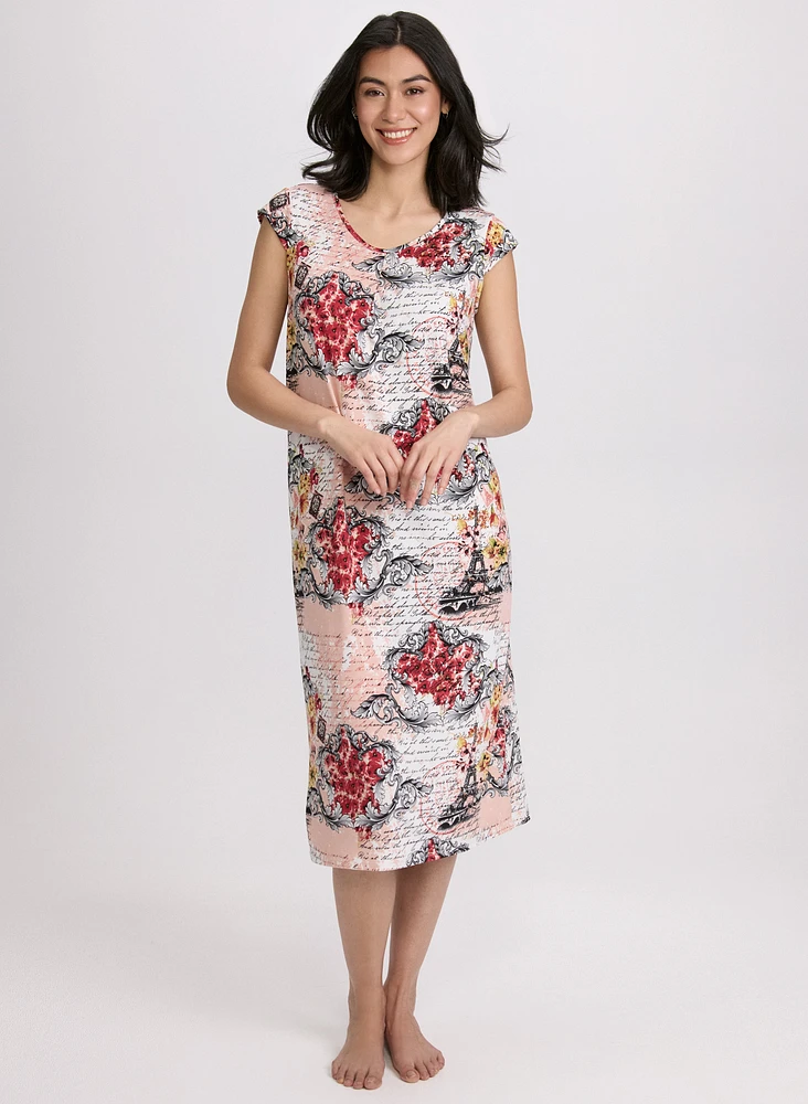 Mixed Print Nightgown
