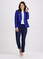 Button Blazer & Slim-Leg Jeans