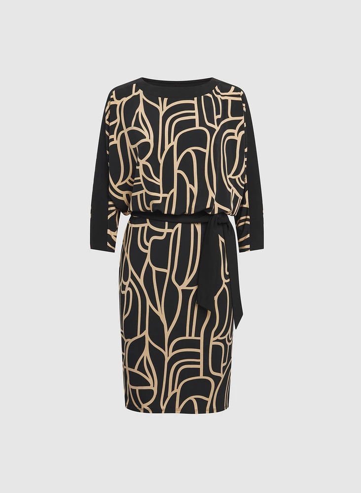 Robe en jersey à motif géométrique