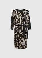 Robe en jersey à motif géométrique