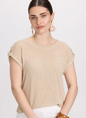 Knit Rolled Sleeve Top