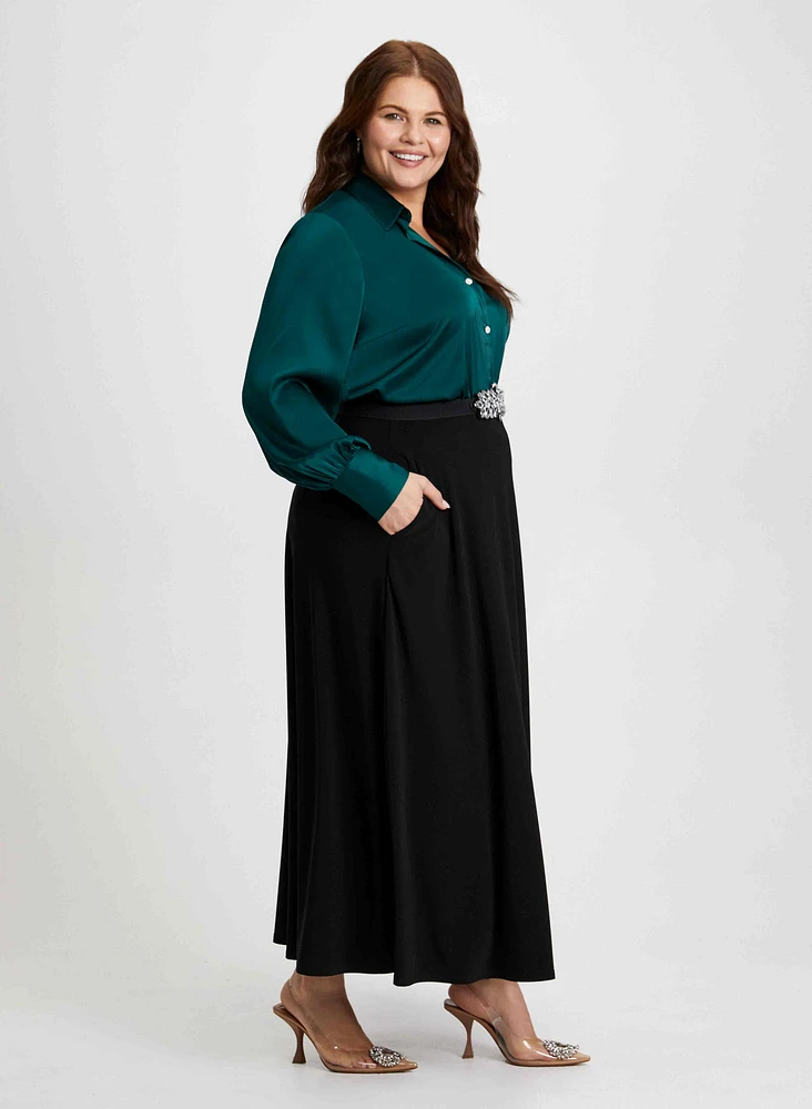 Pull-On Maxi Skirt With Pockets