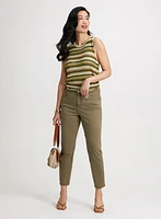 Camisole rayée en mailles crochetées