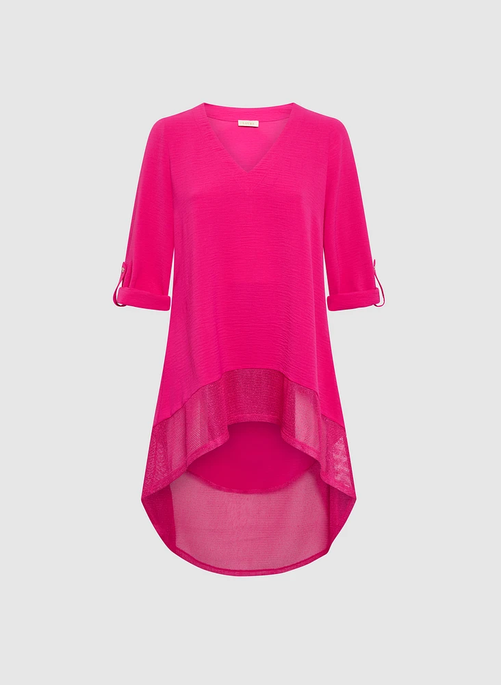 Asymmetric Mesh Hem Tunic