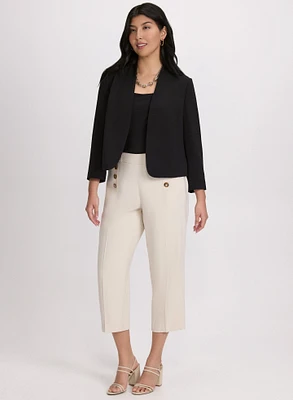 Blazer court et capri à détails de boutons