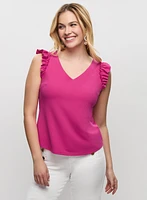 Ruffle Cap Sleeve Top