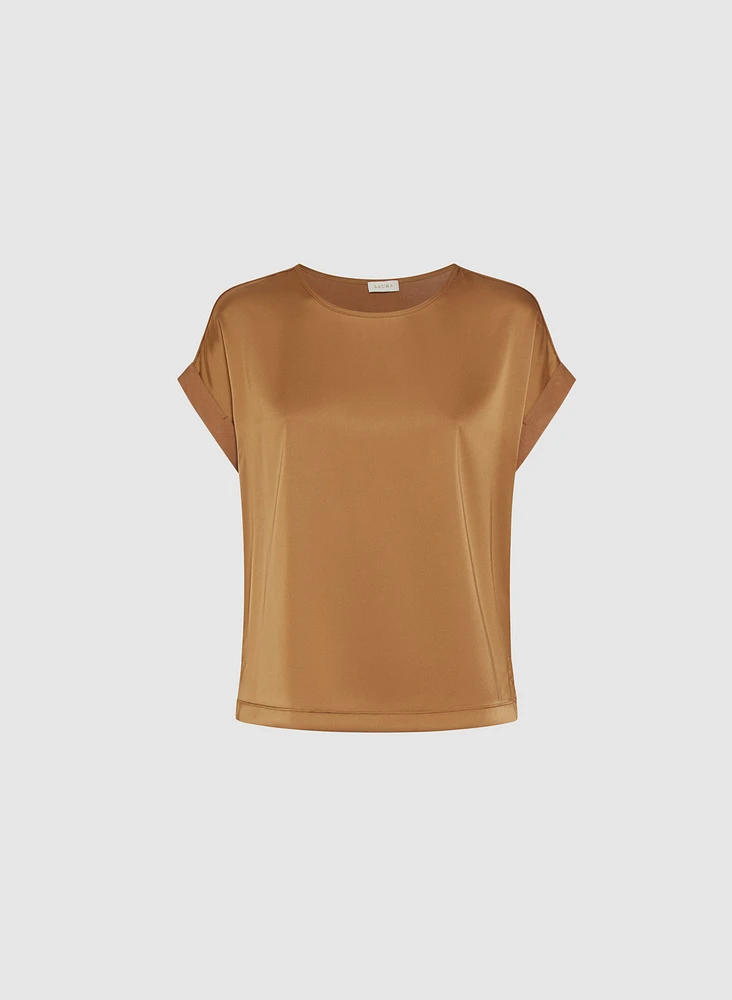 Satin Drop Shoulder Top