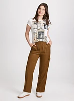 Paris Print T-Shirt & Cargo Pants